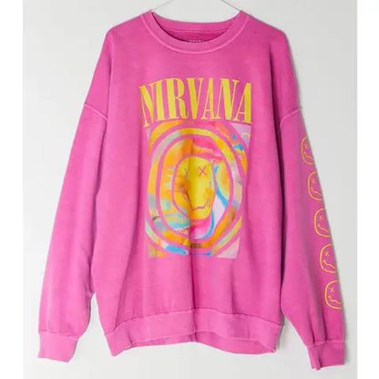 Nirvana Smiley Face Sweatshirt - Luxandluxy