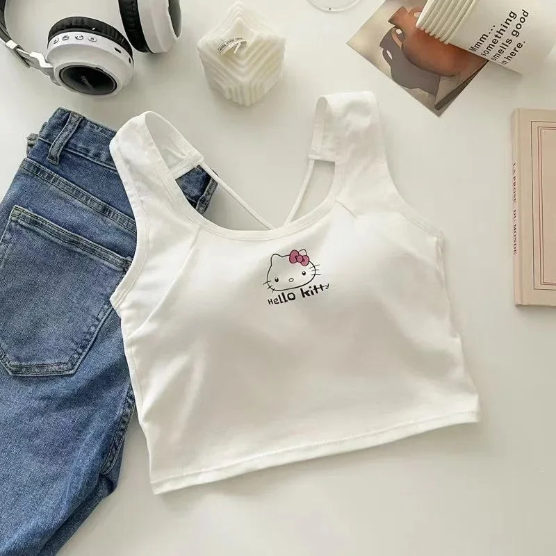 Hello Kitty Padded Crop Tank Top