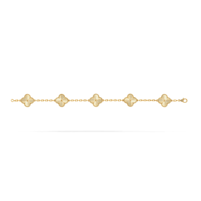 Full Gold 5 Motif Clover Bracelet
