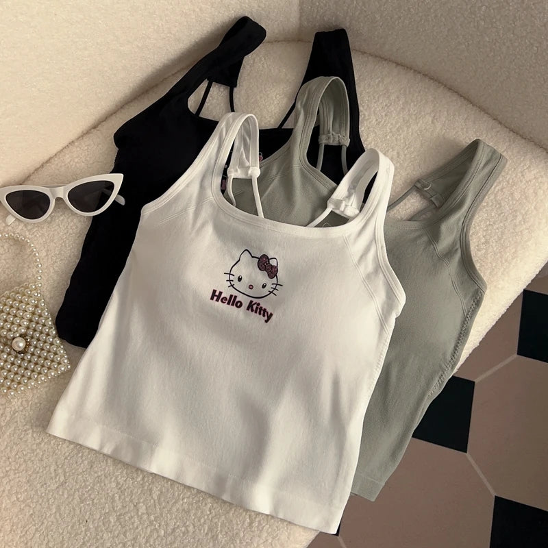 Hello Kitty Padded Crop Tank Top