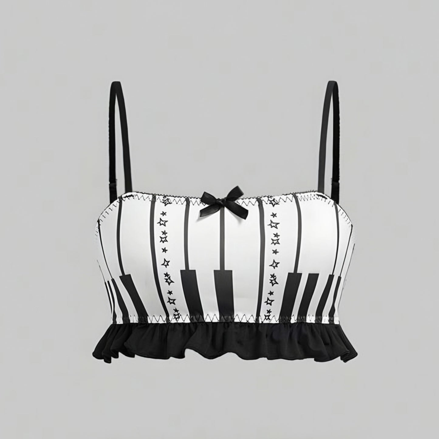 Piano Keys Ruffle Bikini Set