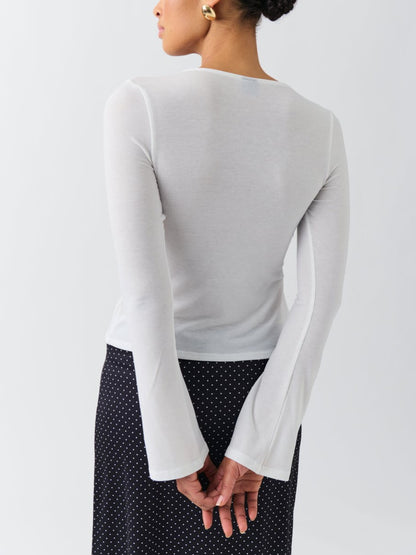 Tie Front Long Sleeve Top