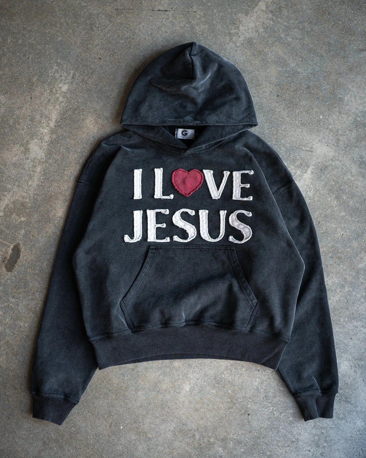 "I Love Jesus" Heart Oversized Hoodie