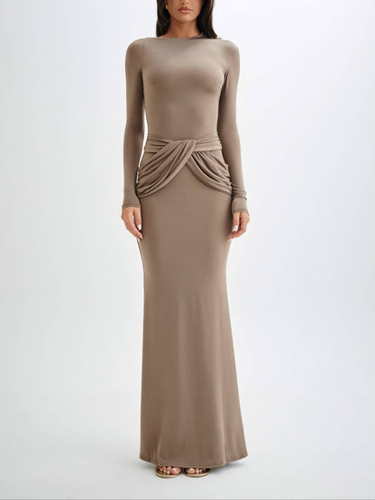 Halcyon Long Sleeve Slinky Maxi Dress