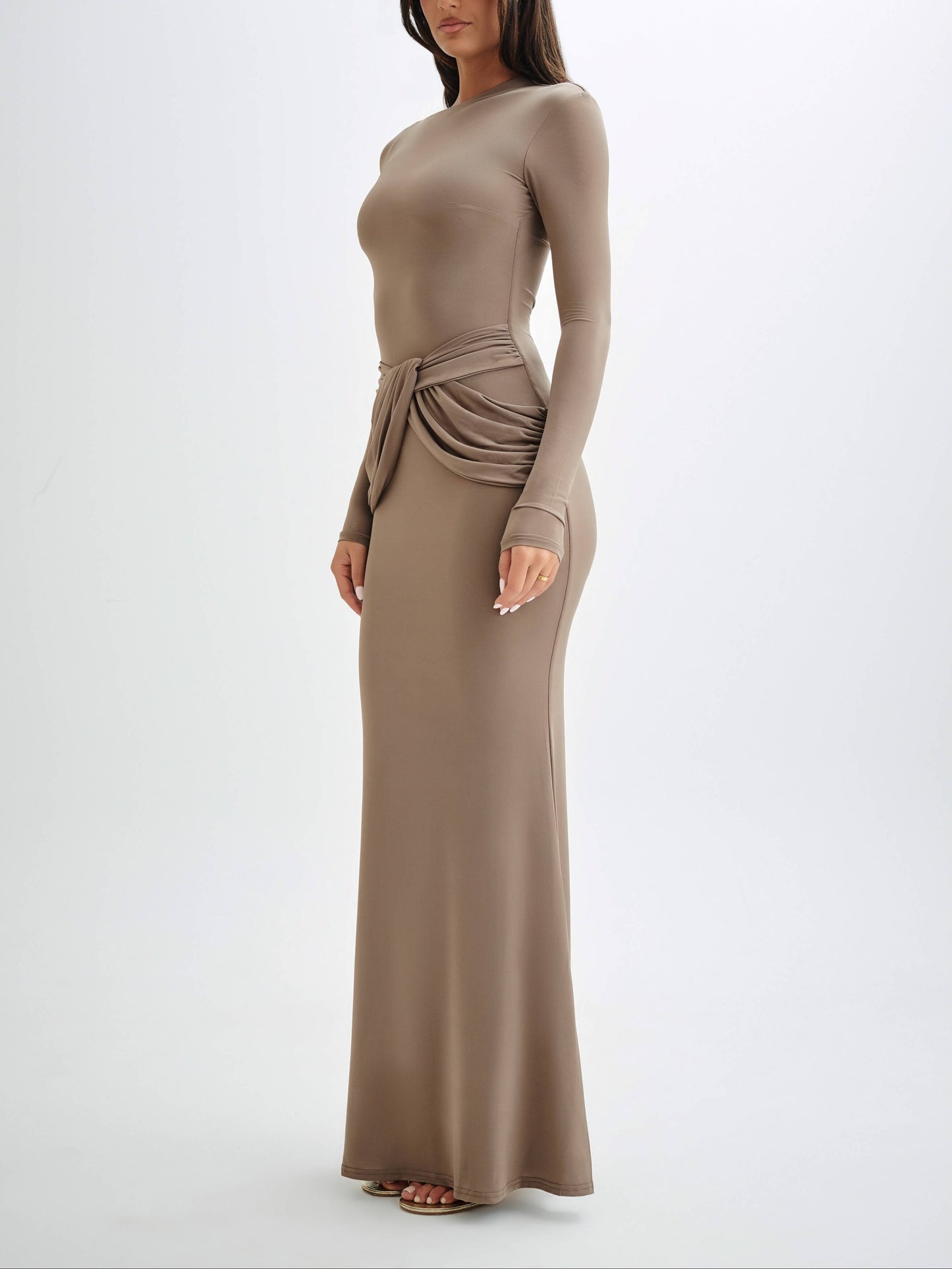 Halcyon Long Sleeve Slinky Maxi Dress