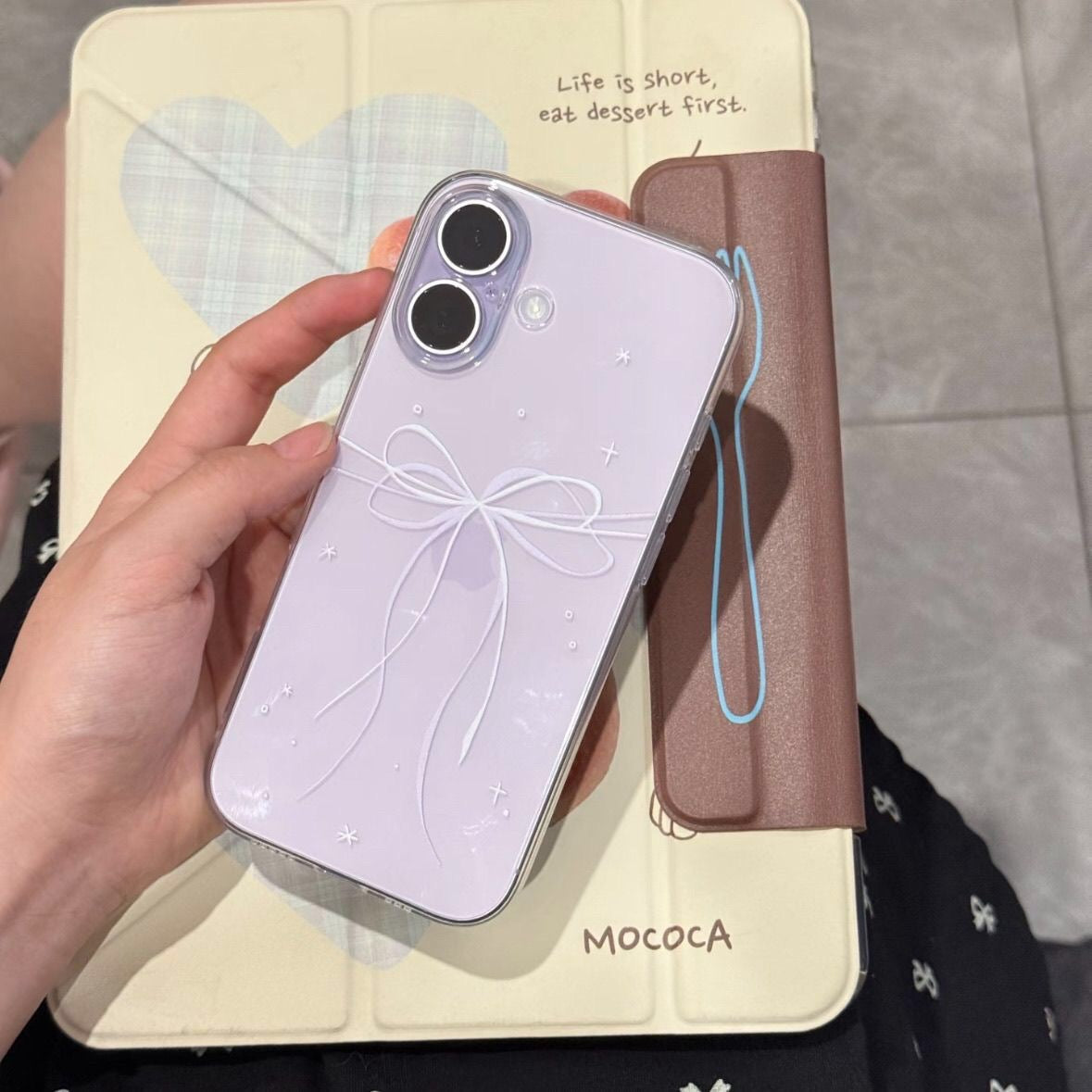 Double Bow & Stars Transparent iPhone Case