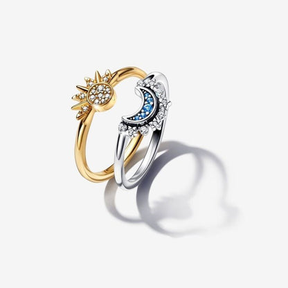Sun and Moon Ring Pair