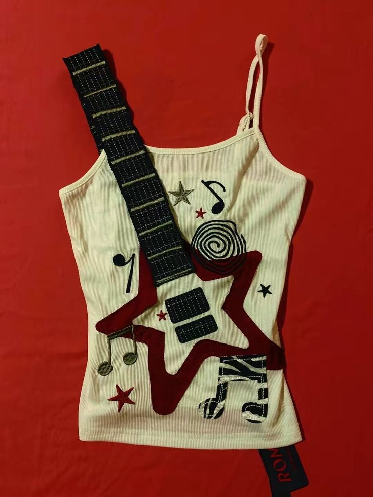 Guitar Music Graphic Camisole Top