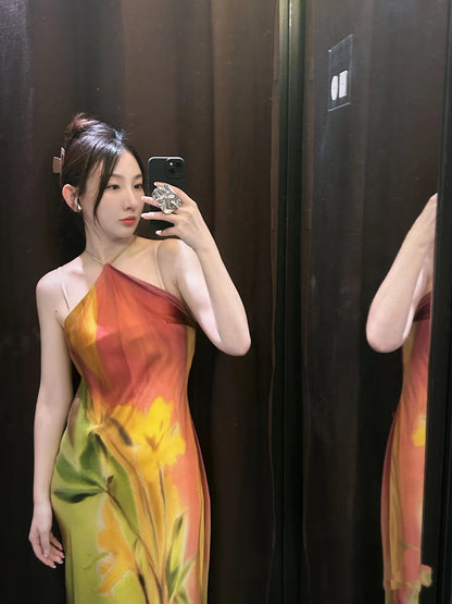 Lily Bloom Halter-Neck Maxi Dress