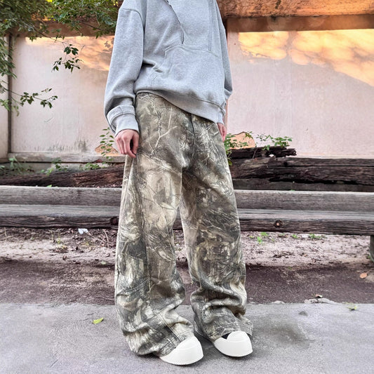 “Sparrow Spot” Camo Wide Leg Jeans