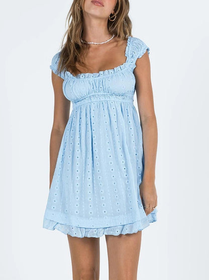 Carlita Daisy Ruffle Lace Mini Dress