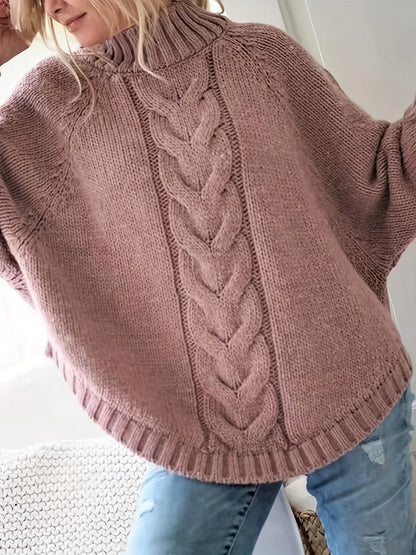 Cable Mock Neck Vintage Sweater