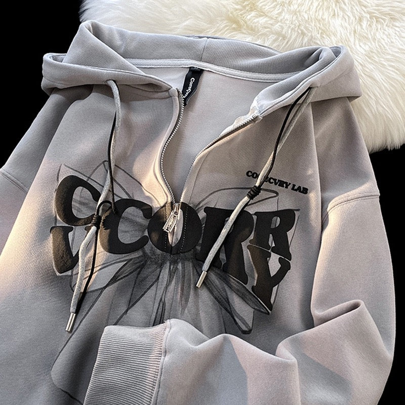 “Corecvry” Bow Oversized Hoodie