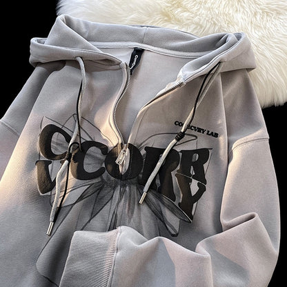 “Corecvry” Bow Oversized Hoodie
