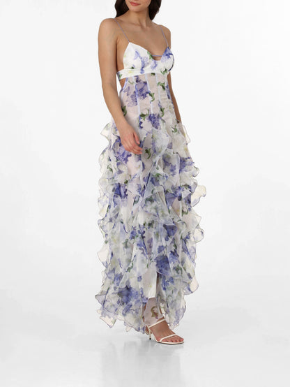 Iris Flower Maxi Dress