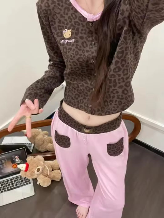 Hello Kitty Leopard Print Pajamas Set