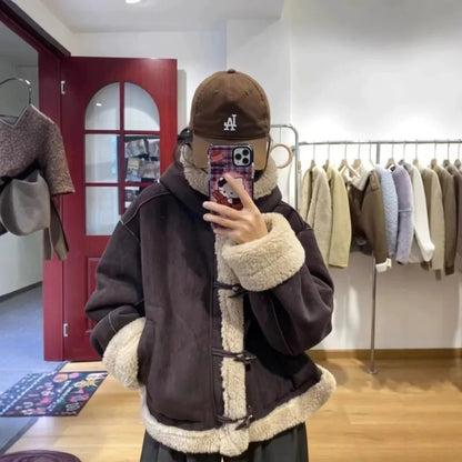 Shearling Fleece Hooded Jacket