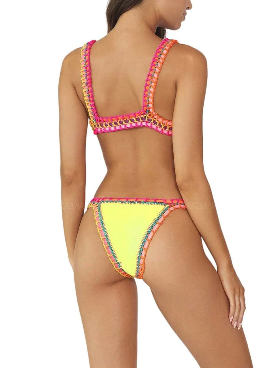 Multi-Coloured Crochet Bikini Set