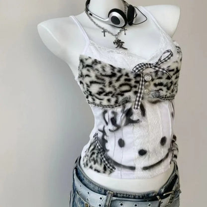 Hello Kitty Leopard Print Lace Cami Top