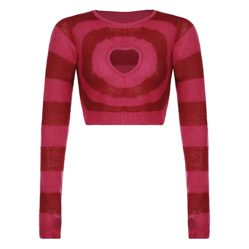 Chest Heart Cut-out Sweater