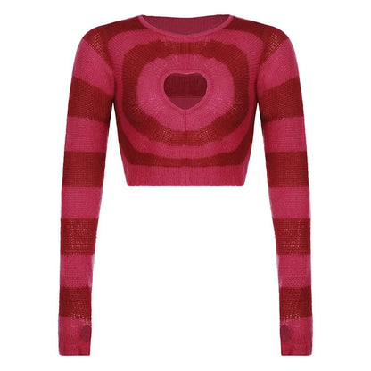 Chest Heart Cut-out Sweater