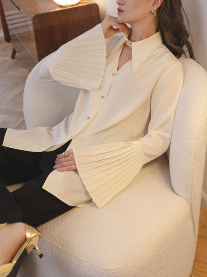 Loose Blouse With Pleated Cuffs