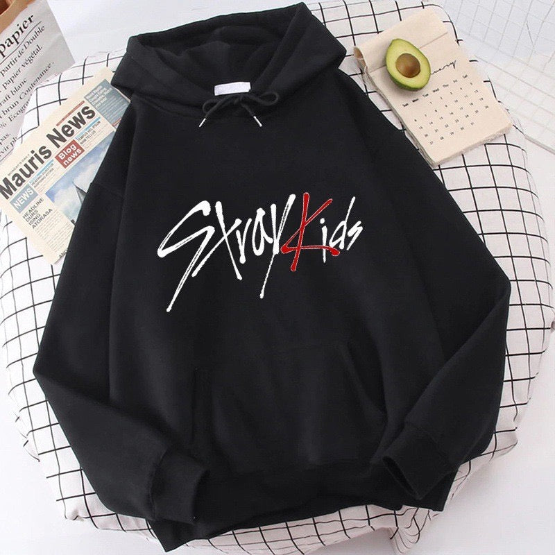 "Stray Kids" Solid Plain Hoodie