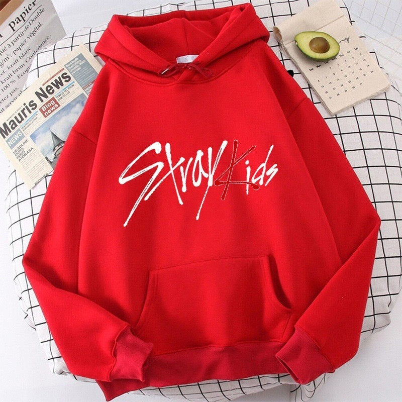"Stray Kids" Solid Plain Hoodie