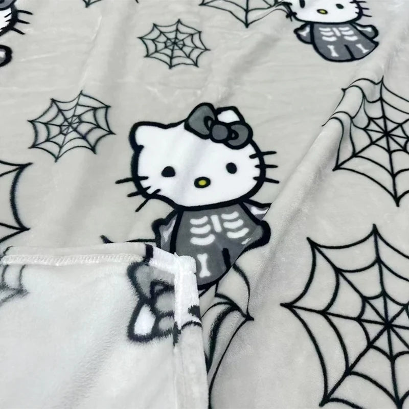 Halloween Hello Kitty Skeleton Web Blanket