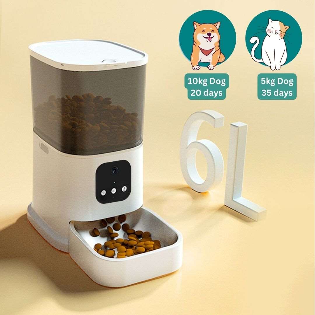 6L Automatic Pet Cat Feeder with Camera-Luxandluxy