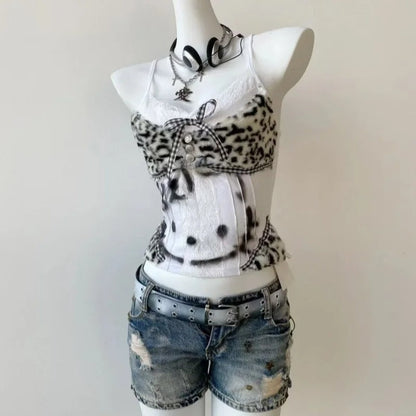 Hello Kitty Leopard Print Lace Cami Top