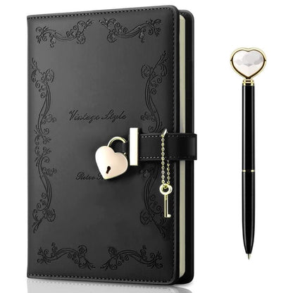 ‘Vintage Style’ Heart Shaped Lock Diary