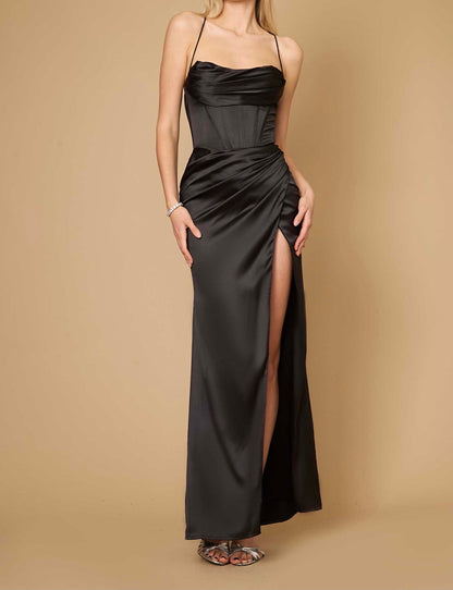 Fitted Satin Dress