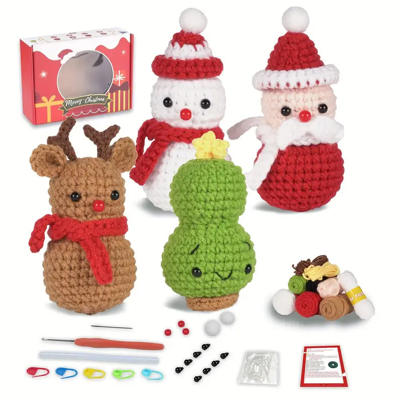 Christmas 4-piece Crochet DIY Set