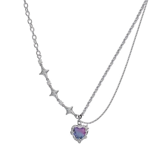 Starry Heart Clavicular Necklace