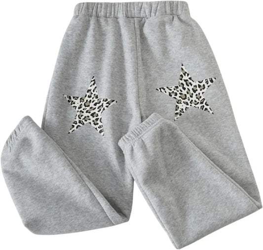 Leopard Double Star Patch Sweatpants
