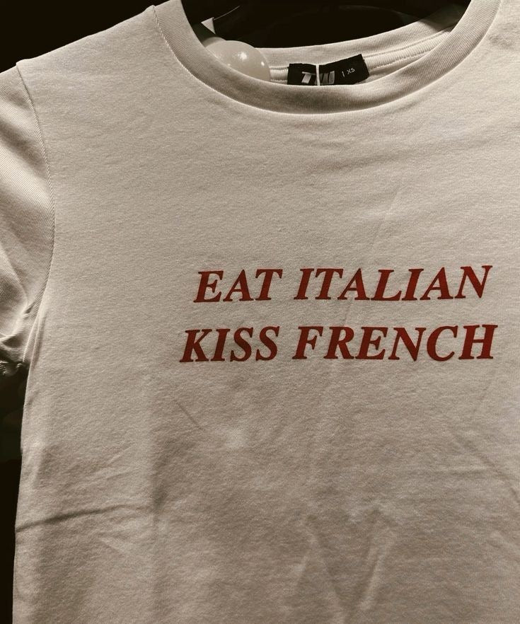 "Eat Italian Kiss French" Baby Tee