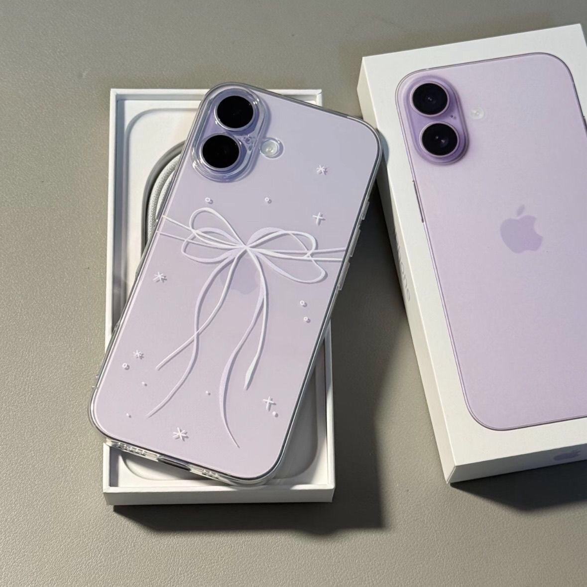 Double Bow & Stars Transparent iPhone Case