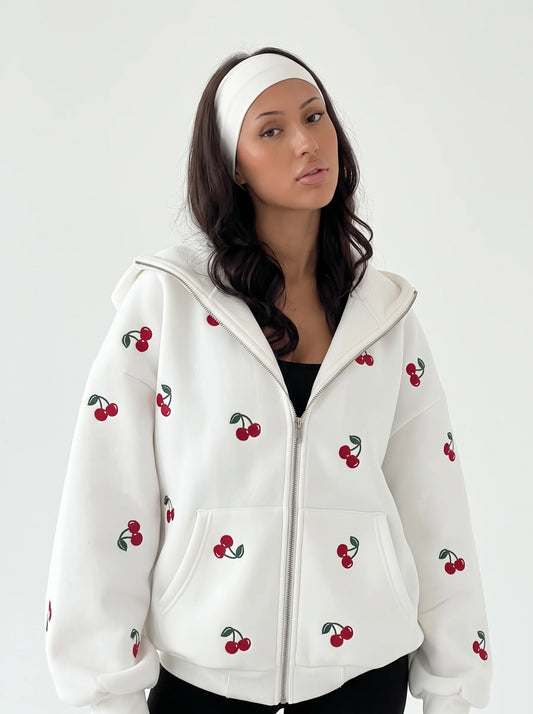 Cherry Drop Zip Hoodie