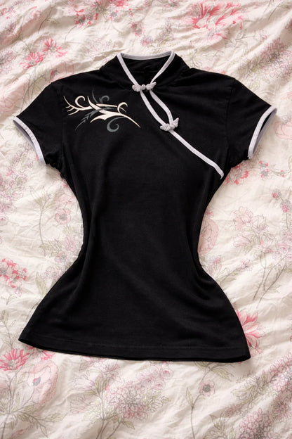 Agate Lotus Cheongsam Blouse