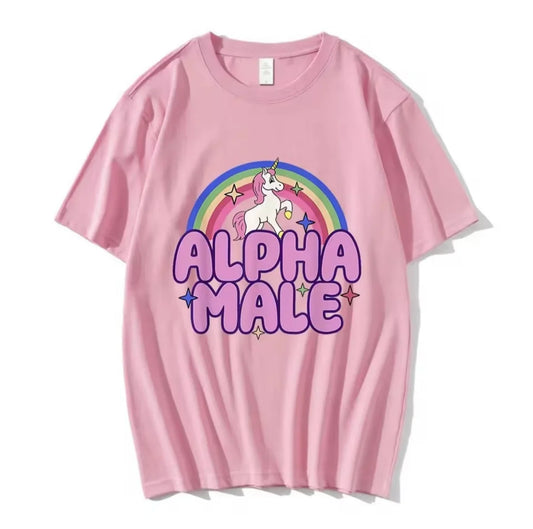 "Alpha Male" Rainbow Unicorn Tee