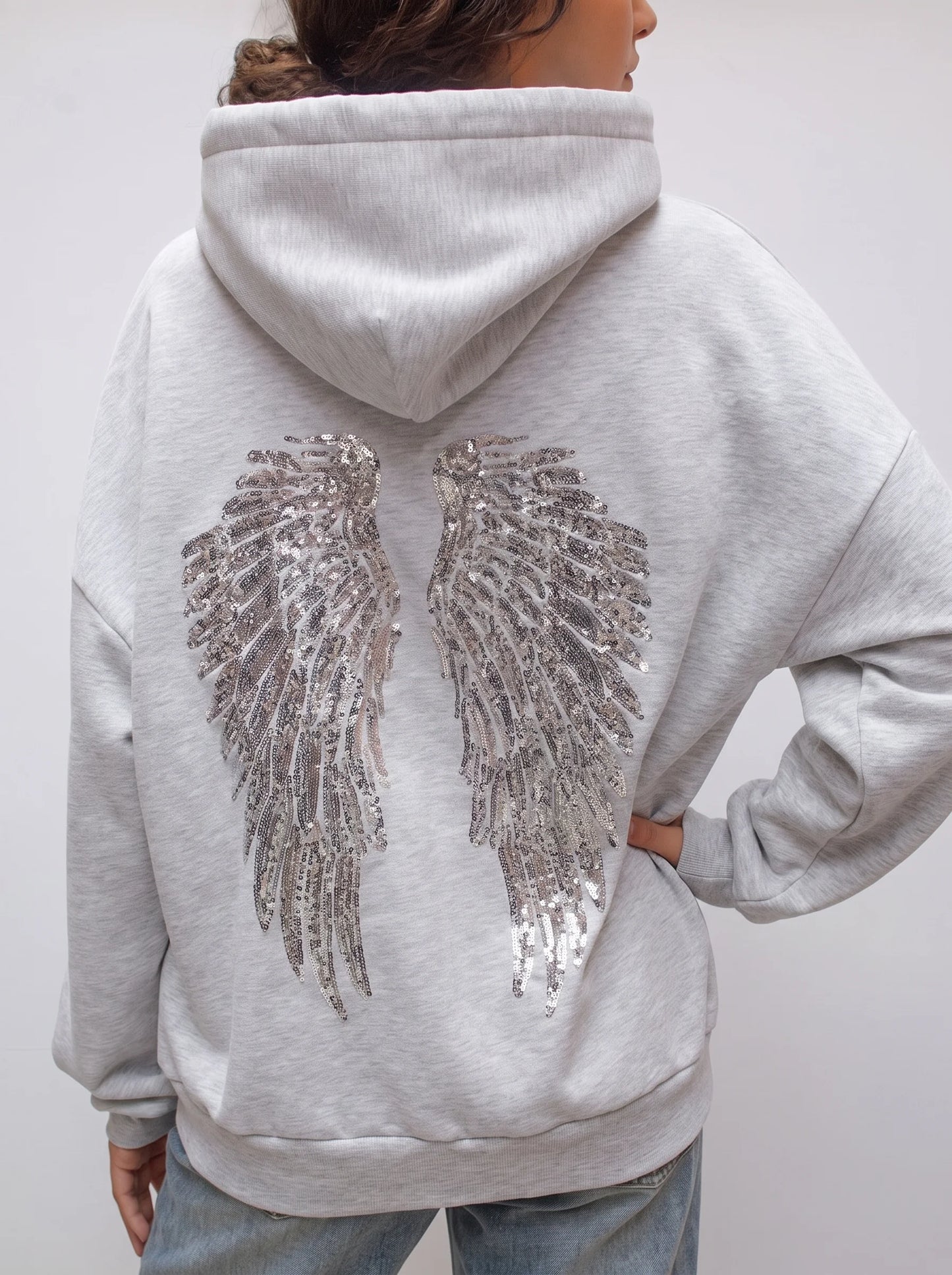 Angel Wings Sequin Hoodie