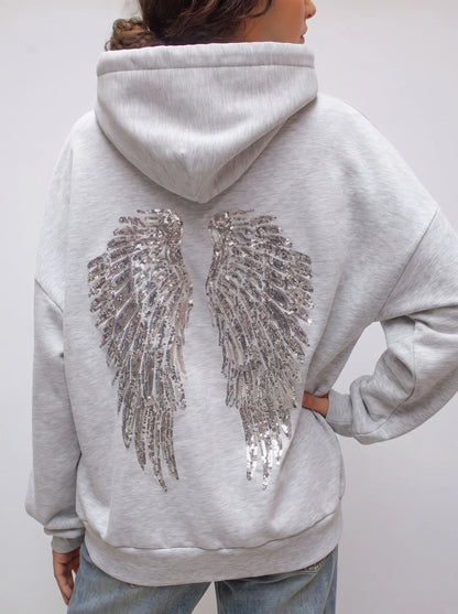 Angel Wings Sequin Hoodie