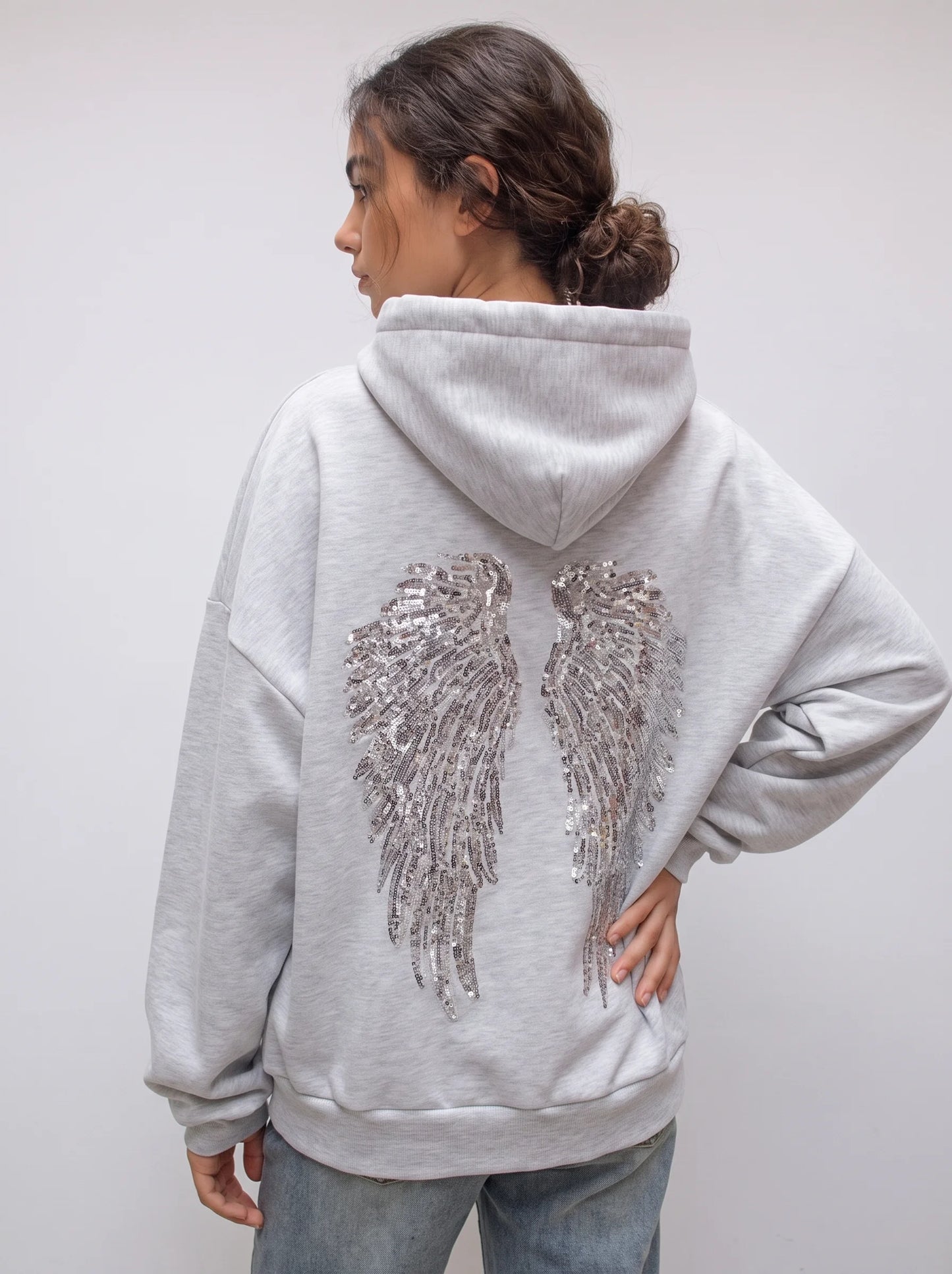 Angel Wings Sequin Hoodie
