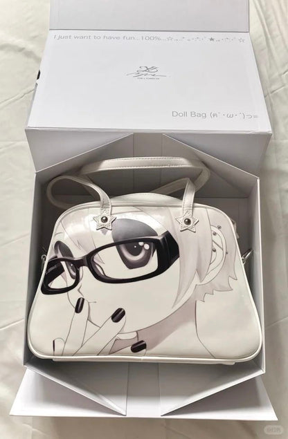 Anime Girl Wearing Glasses Star Charm Bag