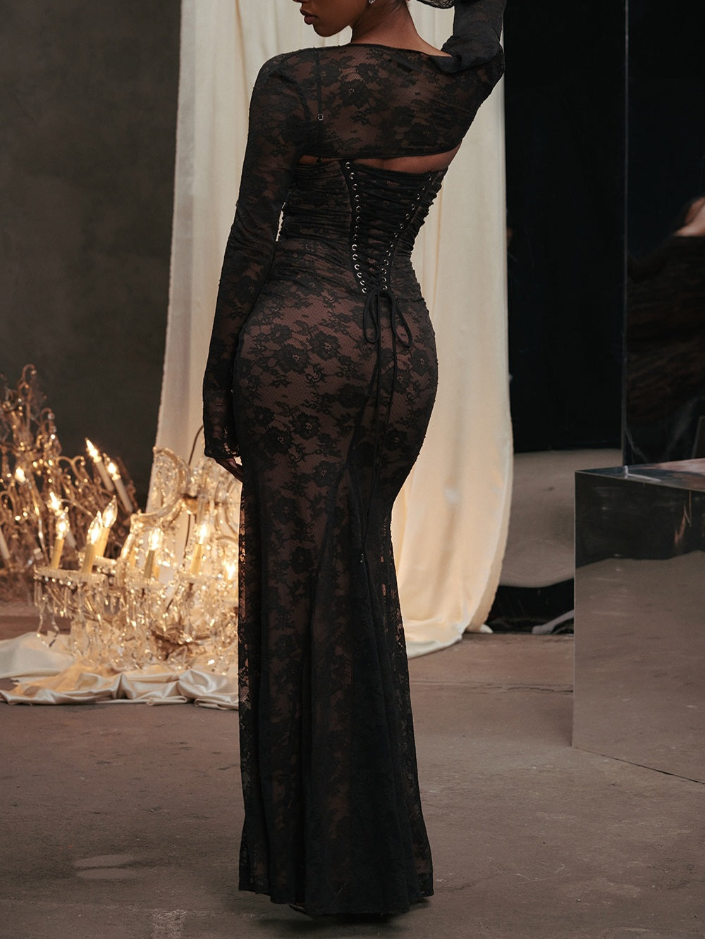 artemis lace maxi dress HOUSE OF CB Artemis Lace Maxi Dress