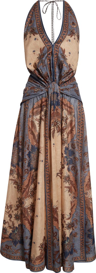 Ascension Paisley Floral Halter Neck Maxi Dress