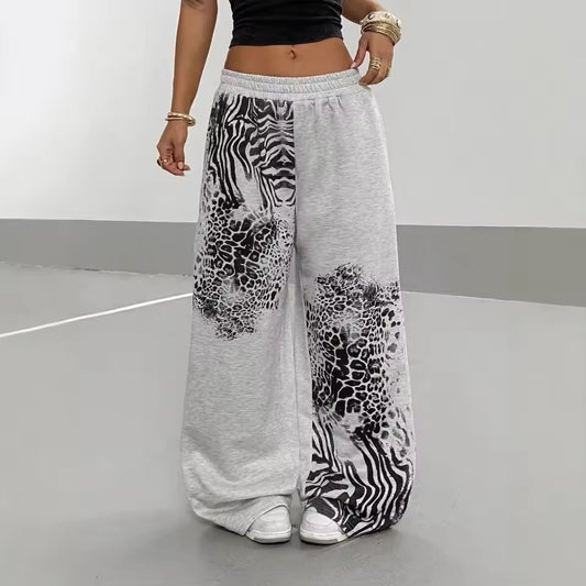 Ash Zebra Leopard Sweatpants