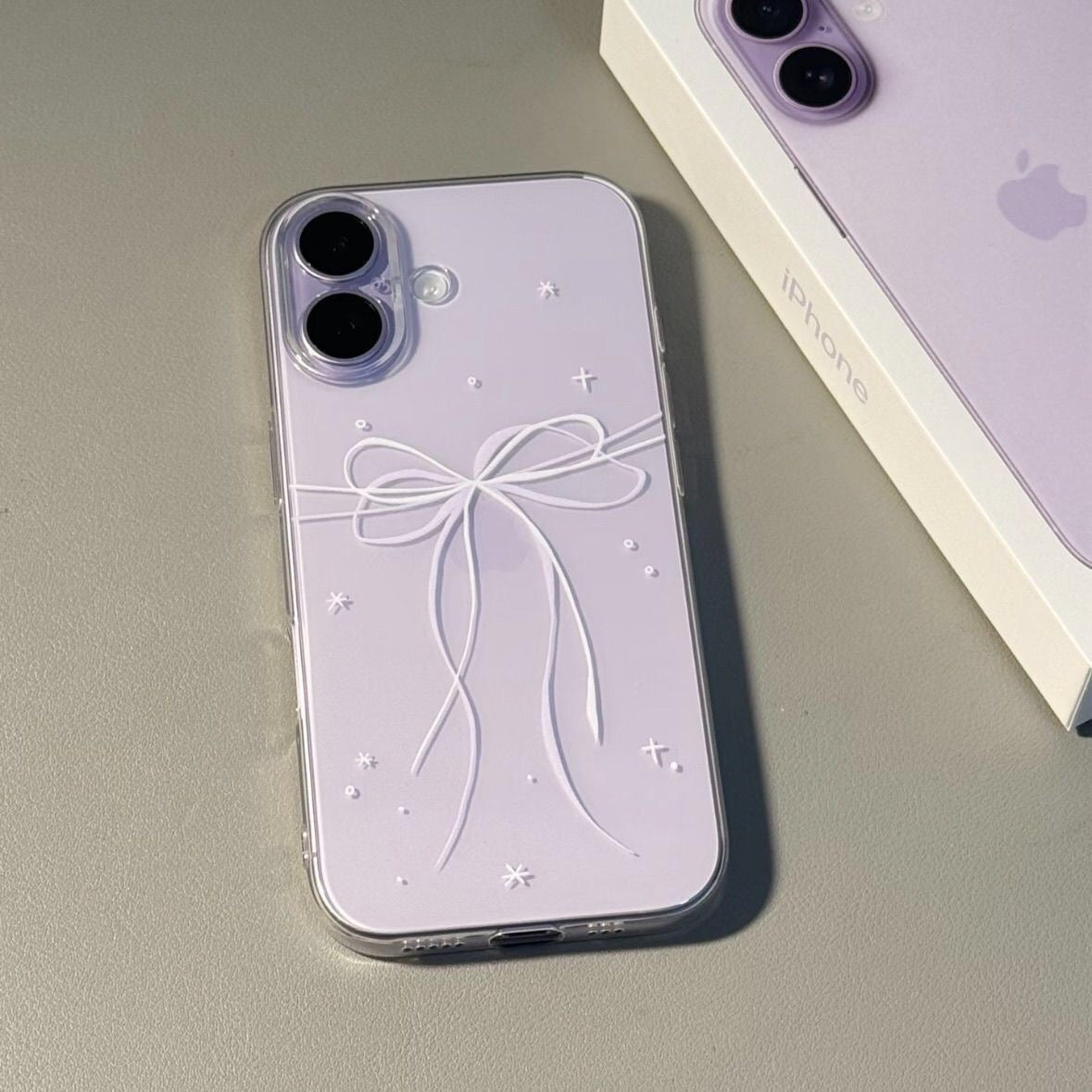 Double Bow & Stars Transparent iPhone Case