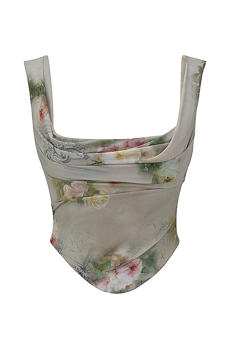 'Una' 'Vesper' Vintage Floral Top & Skirt Set